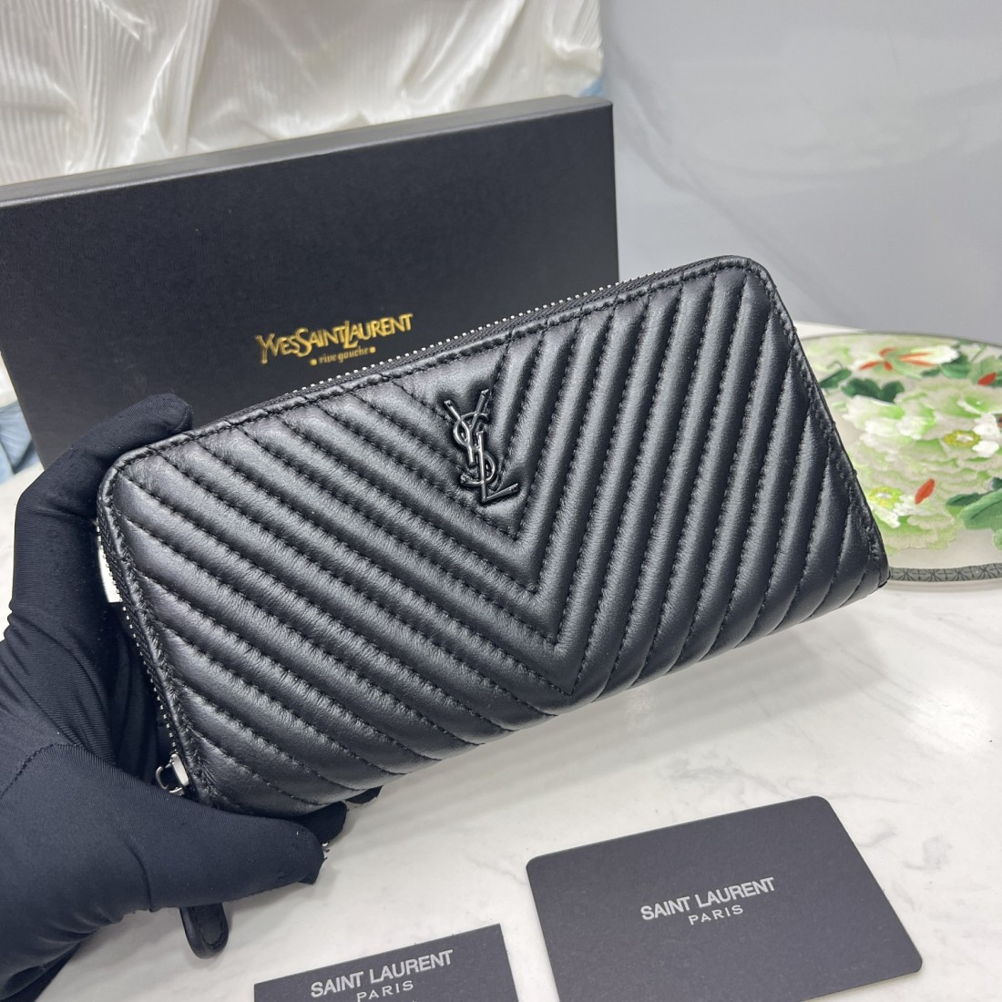 Saint Laurent YSL Caivar  Zipper Long Wallet(Replica) - Ultra-Collectible