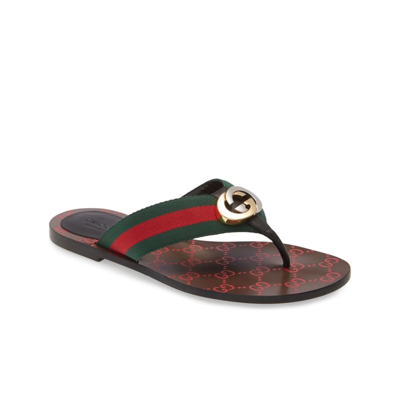 Gucci GG THONG WEB SANDAL Flip Flop Slide 612138 (Replica) - Ultra-Collectible