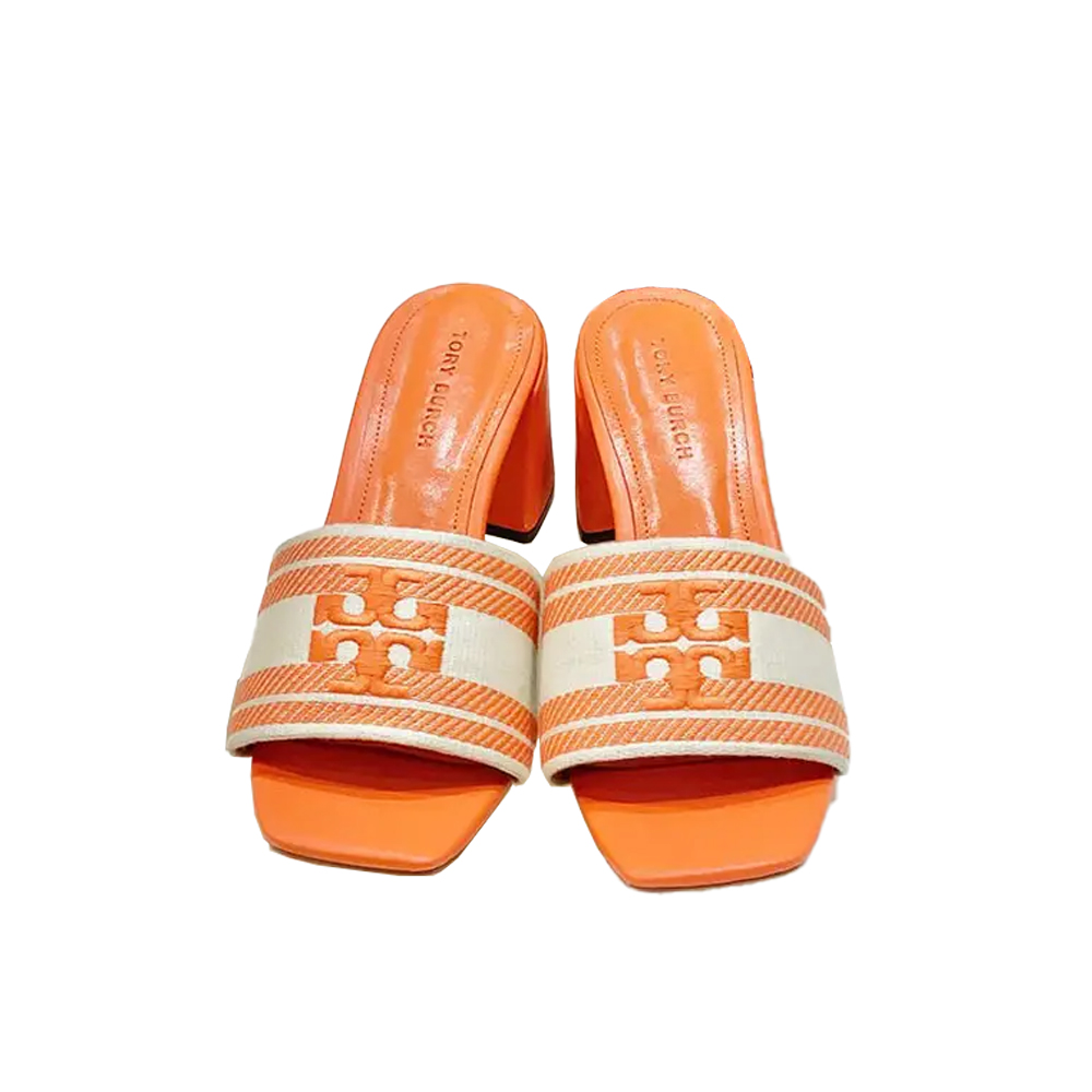 Tory Burch Fabric Flip-flops With Chunky Heels Sandals Slide (Replica) - Ultra-Collectible