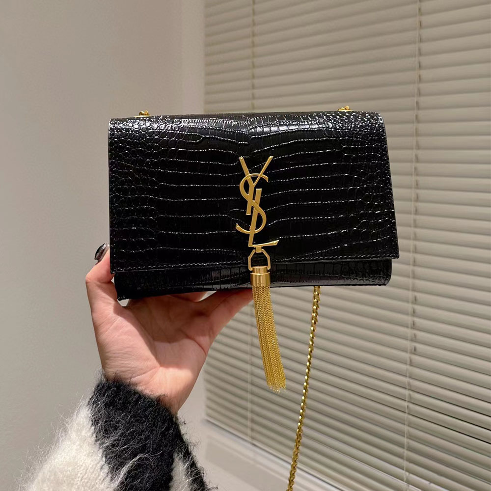 Saint Laurent YSL Kate Tassel Crocodile Leather Bag (Replica) - Ultra-Collectible