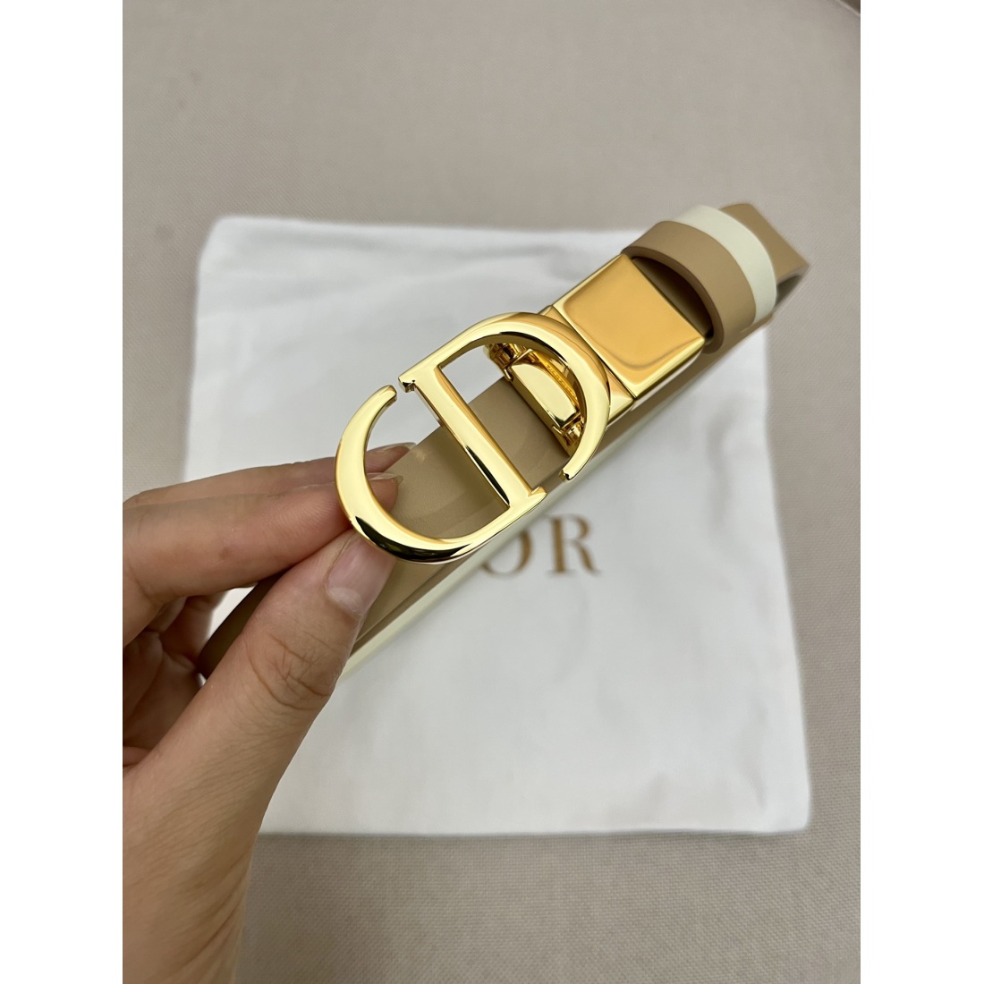 Dior flat wireless belt body/Sadle imported calf belt body metal 20MM - Ultra-Collectible