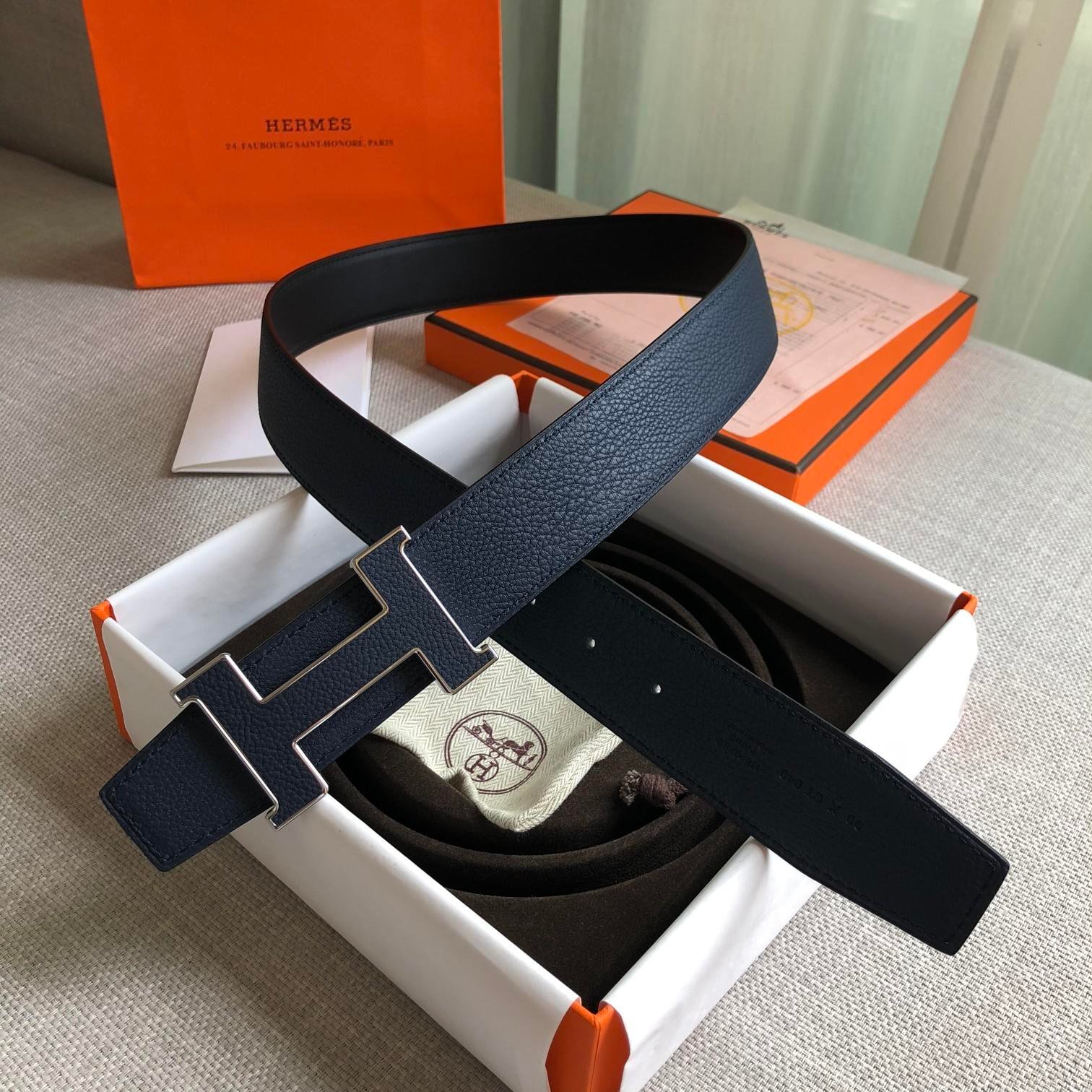 Hermes H Guillochee Belt Buckle & Reversible Strap Black For Women, Women Belt 380MM - Ultra-Collectible