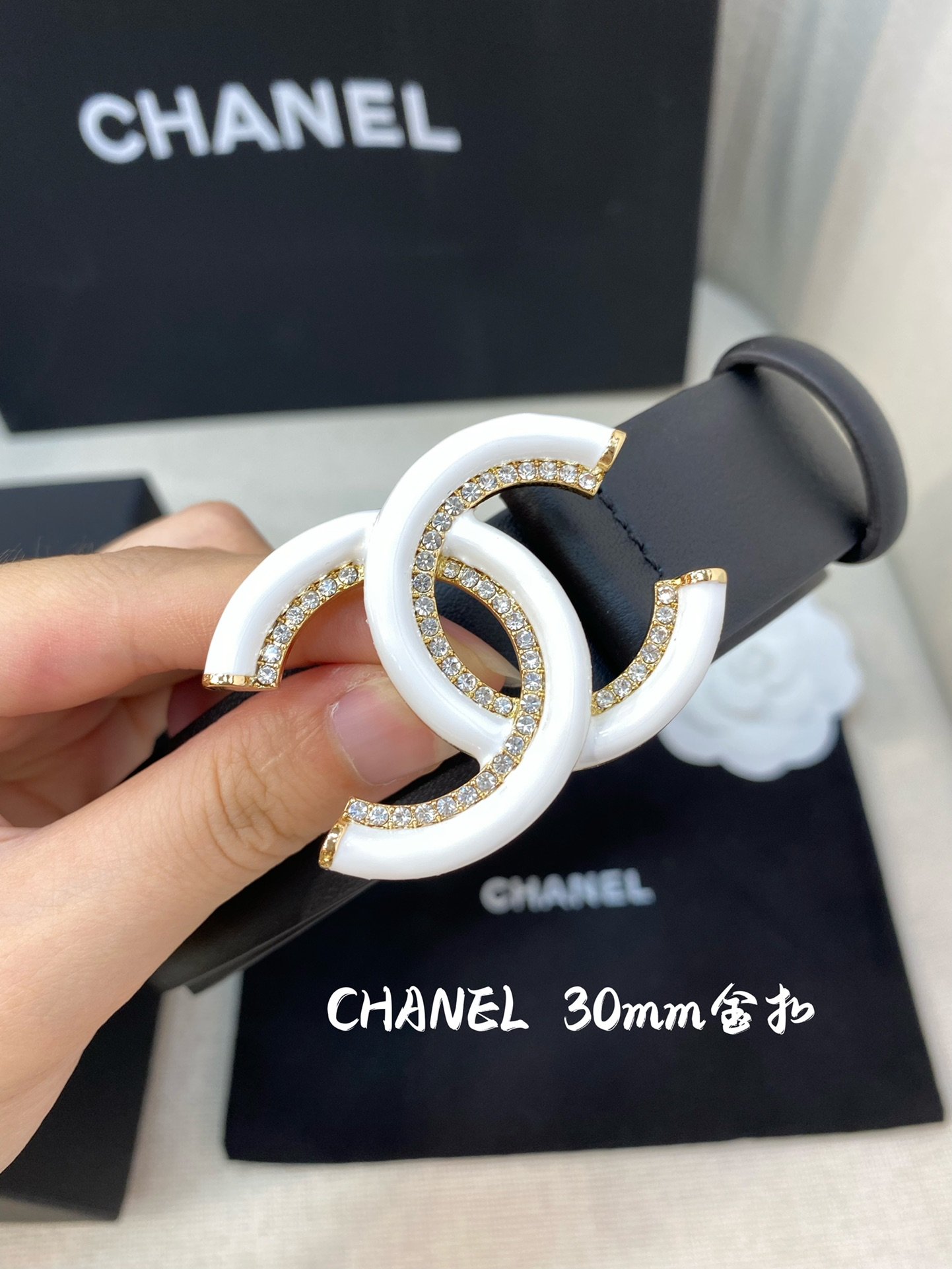 Chanel Belt With Double C Buckle Black Women Belt 30MM - Ultra-Collectible