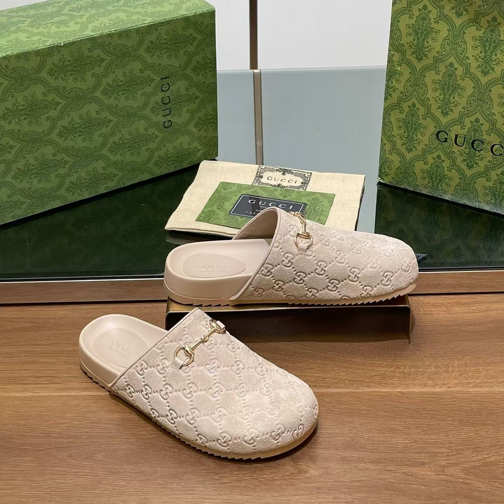 Gucci Horsebit GG suede mules (Replica) - Ultra-Collectible