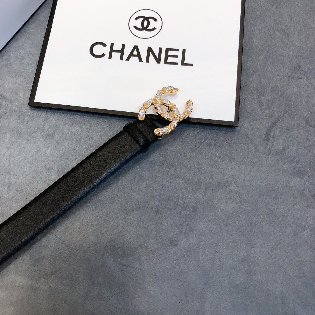 Chanel Belt With Double C Buckle Black Women Belt 30MM - Ultra-Collectible