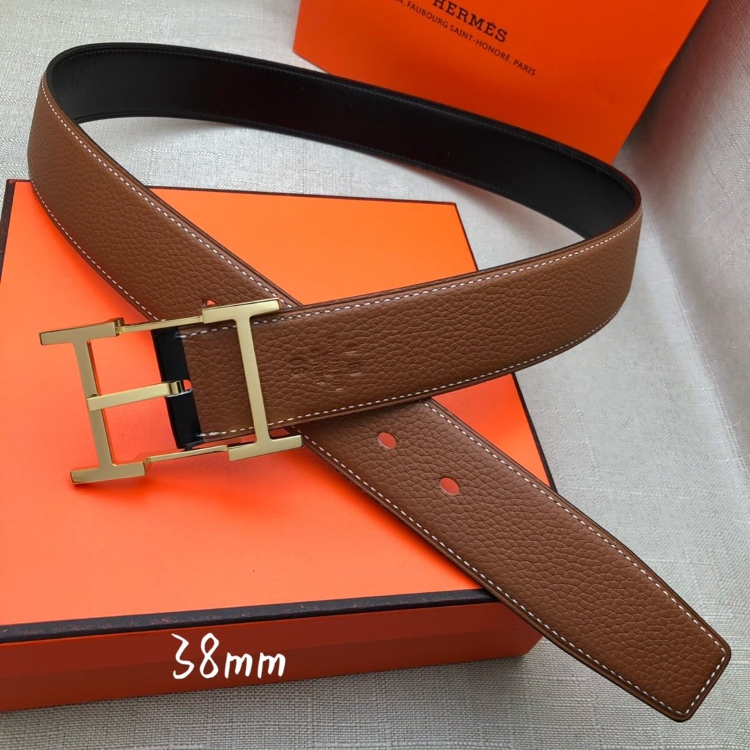 Hermes H Belt Buckle & Reversible Brown For Women, Women Belt 380MM - Ultra-Collectible