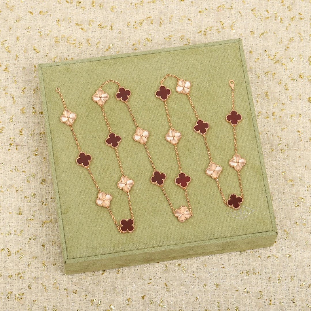 Van Cleef&Arpels VCA alhambra 20 red agate Diamond Necklace - Ultra-Collectible