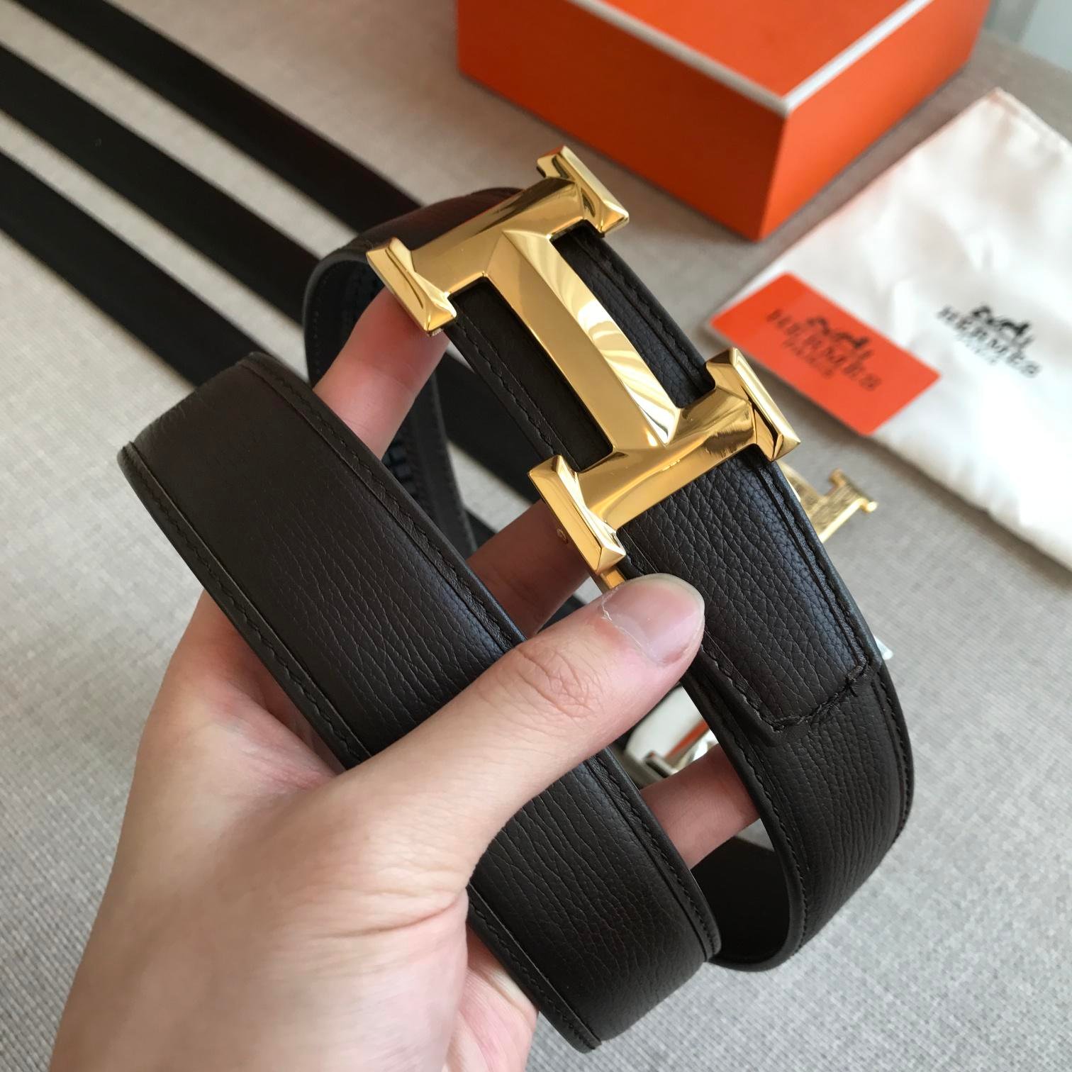 Hermes H Belt Buckle & Reversible Strap Black For Women, Women Belt 380MM - Ultra-Collectible