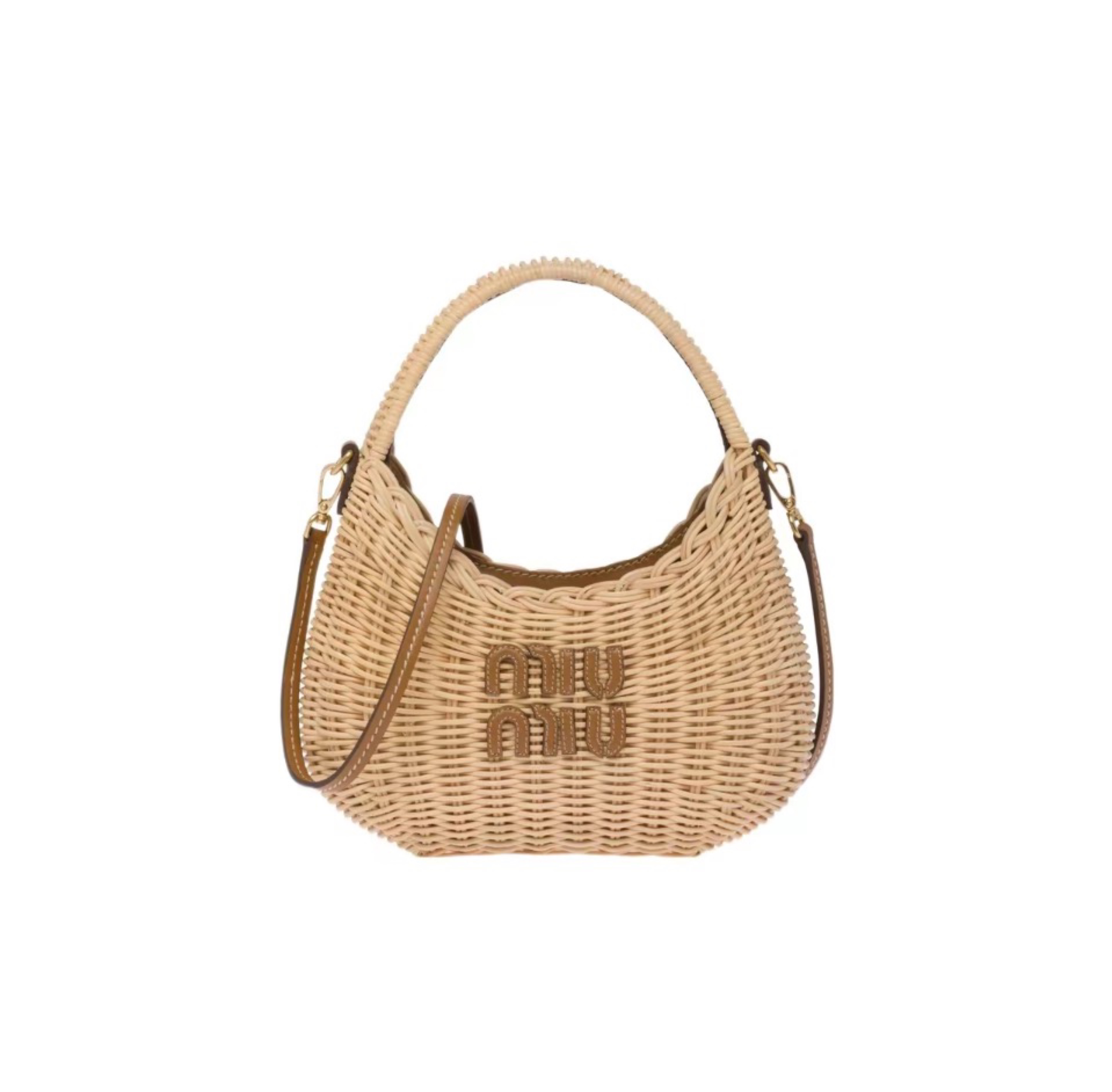 MIU MIU Hobo Woven Wicker Shoulder Bag Crossbody Bag（Replica） - Ultra-Collectible