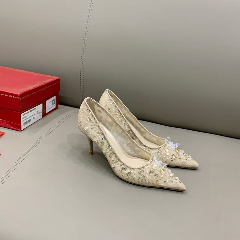 Rene Caovilla Cinderella Crystal High Heels (Replica) - Ultra-Collectible