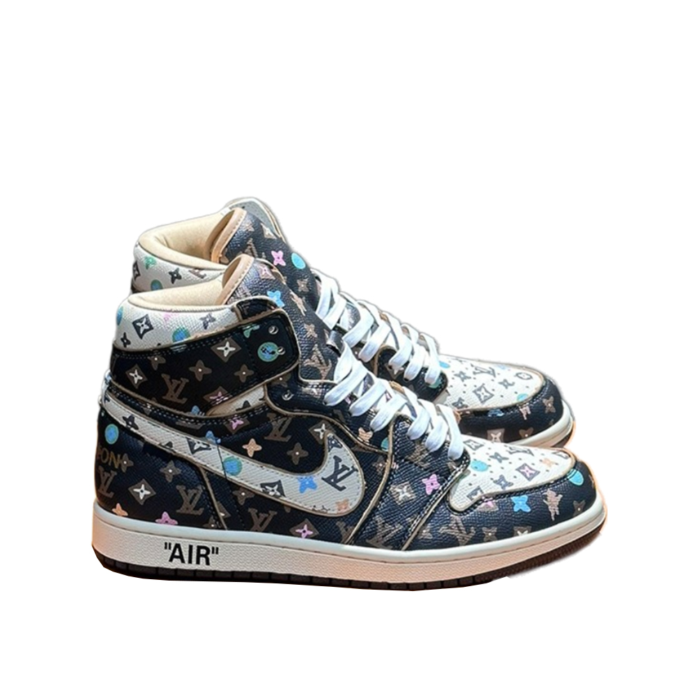 Louis Vuitton X Nike Co-Branded High Top Casual Mens Sneakers (Replica) - Ultra-Collectible