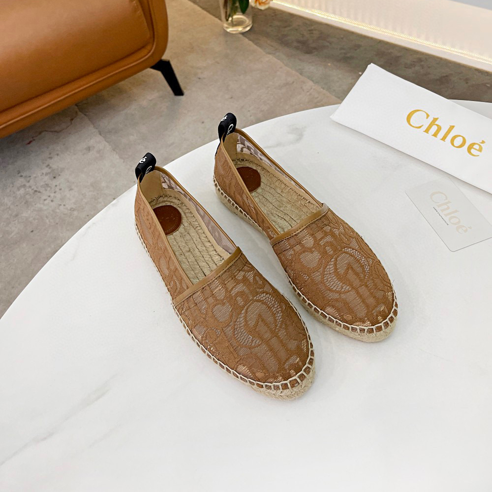 Chloe Woven Straw Stylish Casual Flats Shoes Sandal (Replica) - Ultra-Collectible