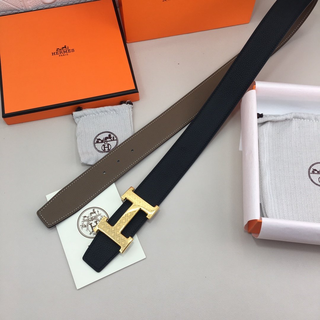 Hermes H Belt Buckle & Reversible Black For Women, Women Belt 380MM - Ultra-Collectible