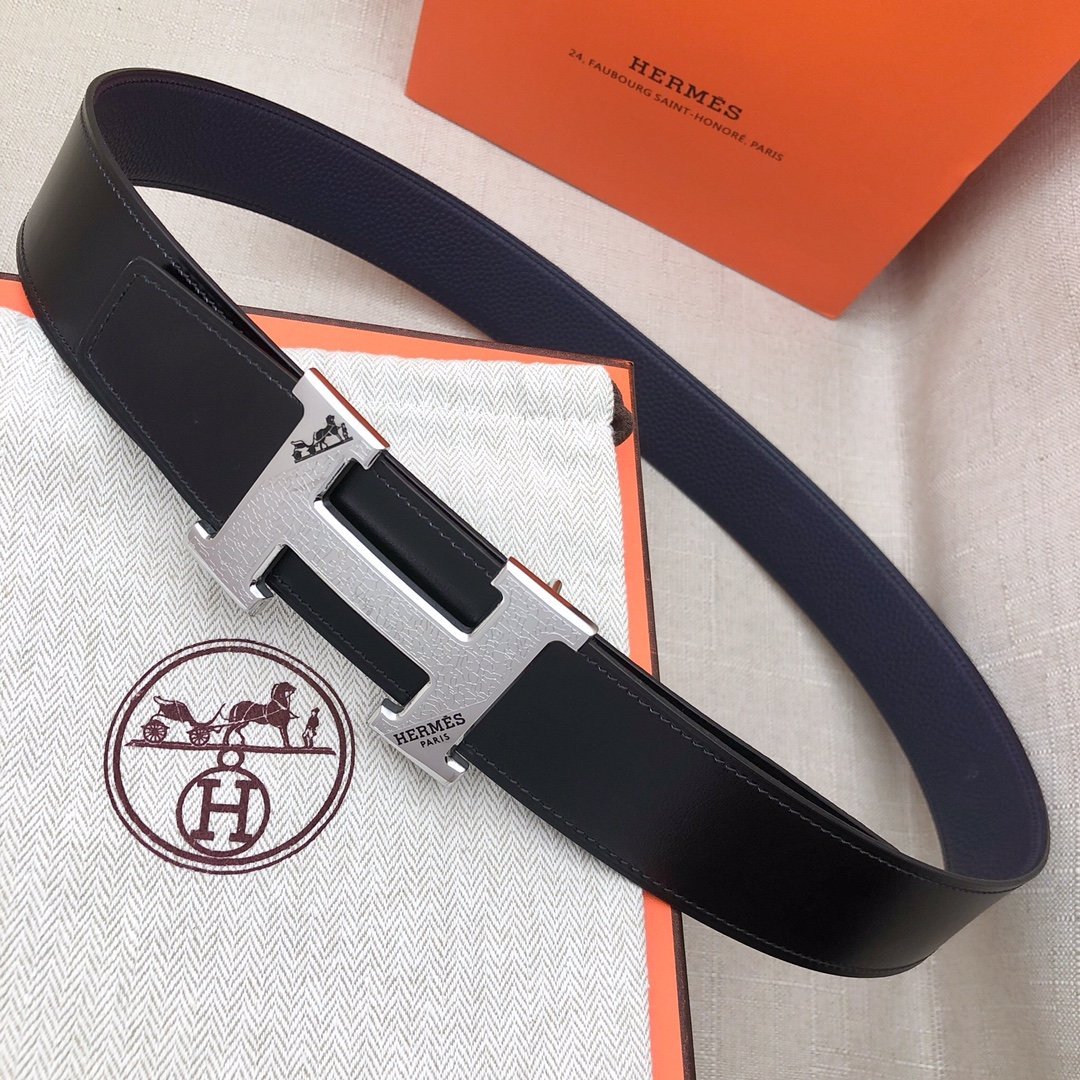 Hermes H Belt Buckle & Reversible Blue For Women, Women Belt 380MM - Ultra-Collectible