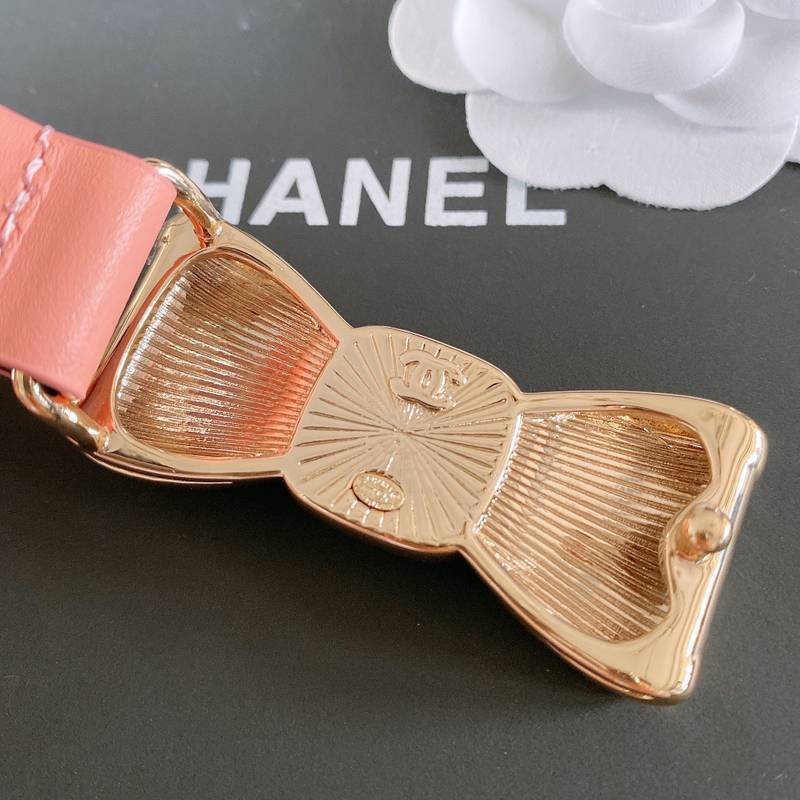 Chanel Belt With Ribbon Buckle Pink Women Belt 30MM - Ultra-Collectible