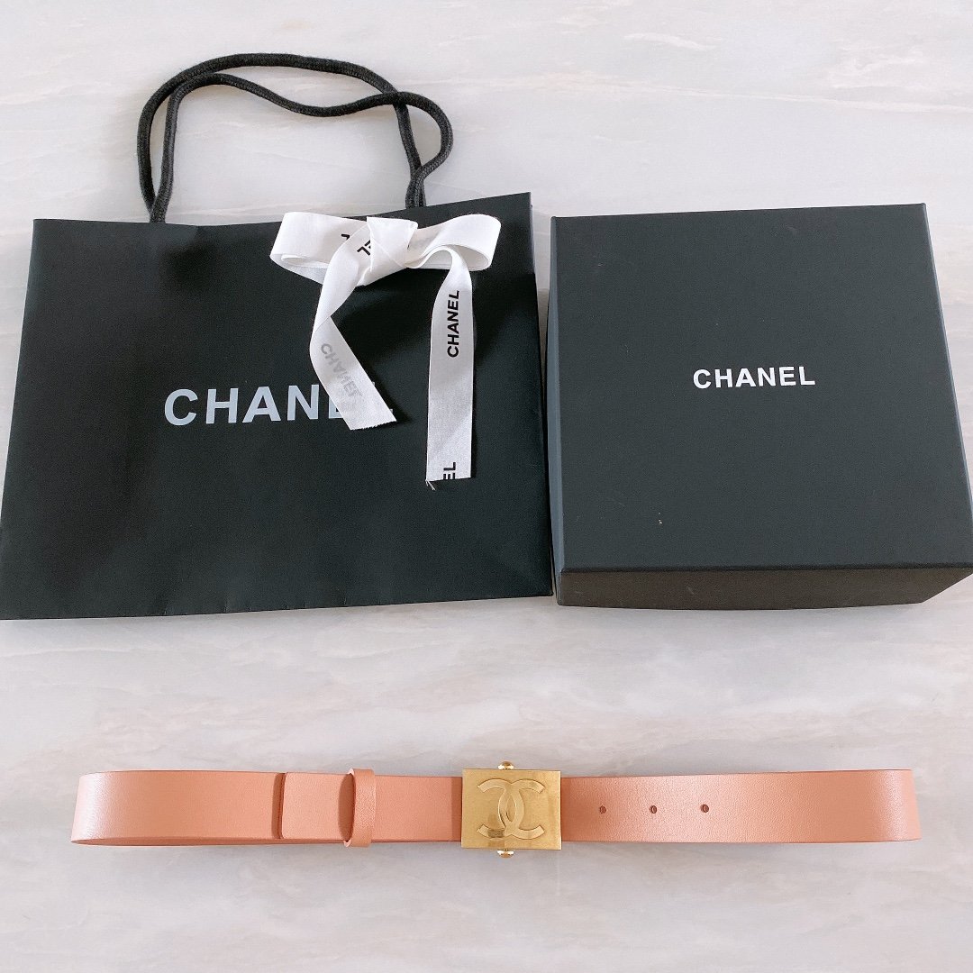 Chanel Belt With Ribbon Buckle Dust Pink Women Belt 30MM - Ultra-Collectible