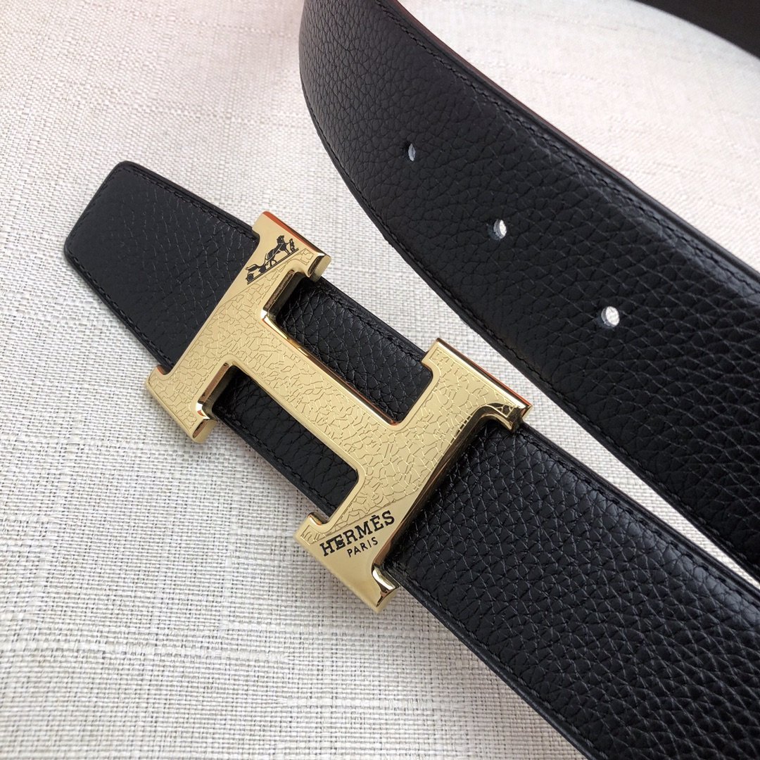 Hermes H Belt Buckle & Reversible Black For Women, Women Belt 380MM - Ultra-Collectible