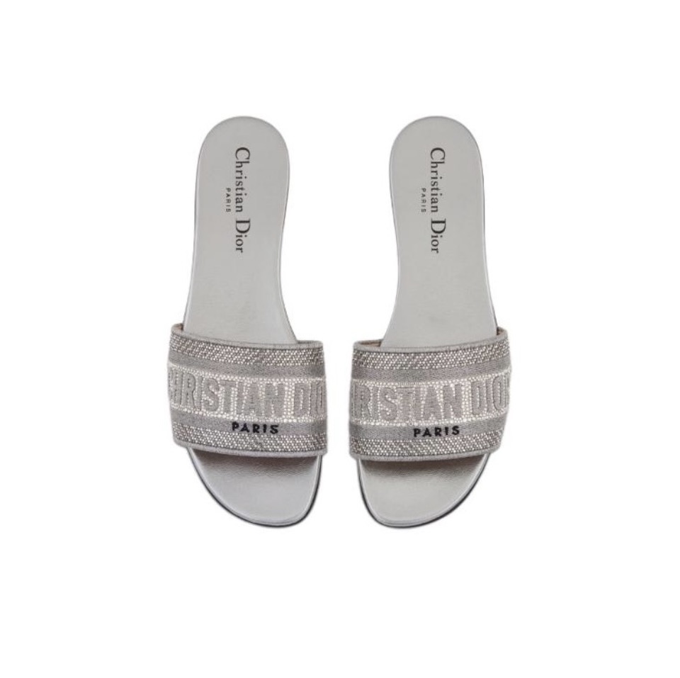 Dior DWAY Slide Slipper Sandals  With Diamonds (Replica) - Ultra-Collectible