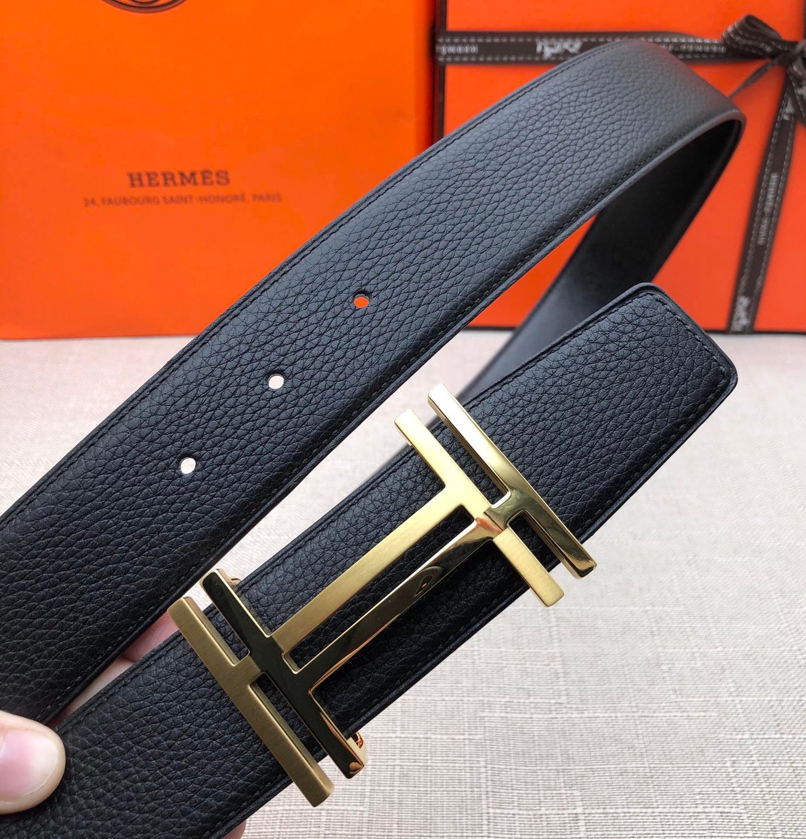 Hermes H Belt Buckle & Reversible Black For Women, Women Belt 380MM - Ultra-Collectible
