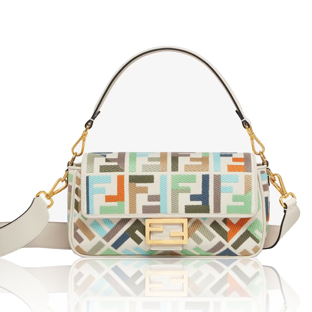 FENDI Baguette Multicolor canvas bag with FF embroidery (Replica) - Ultra-Collectible