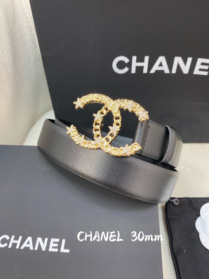 Chanel Belt With Double C Buckle Black Women Belt 30MM - Ultra-Collectible