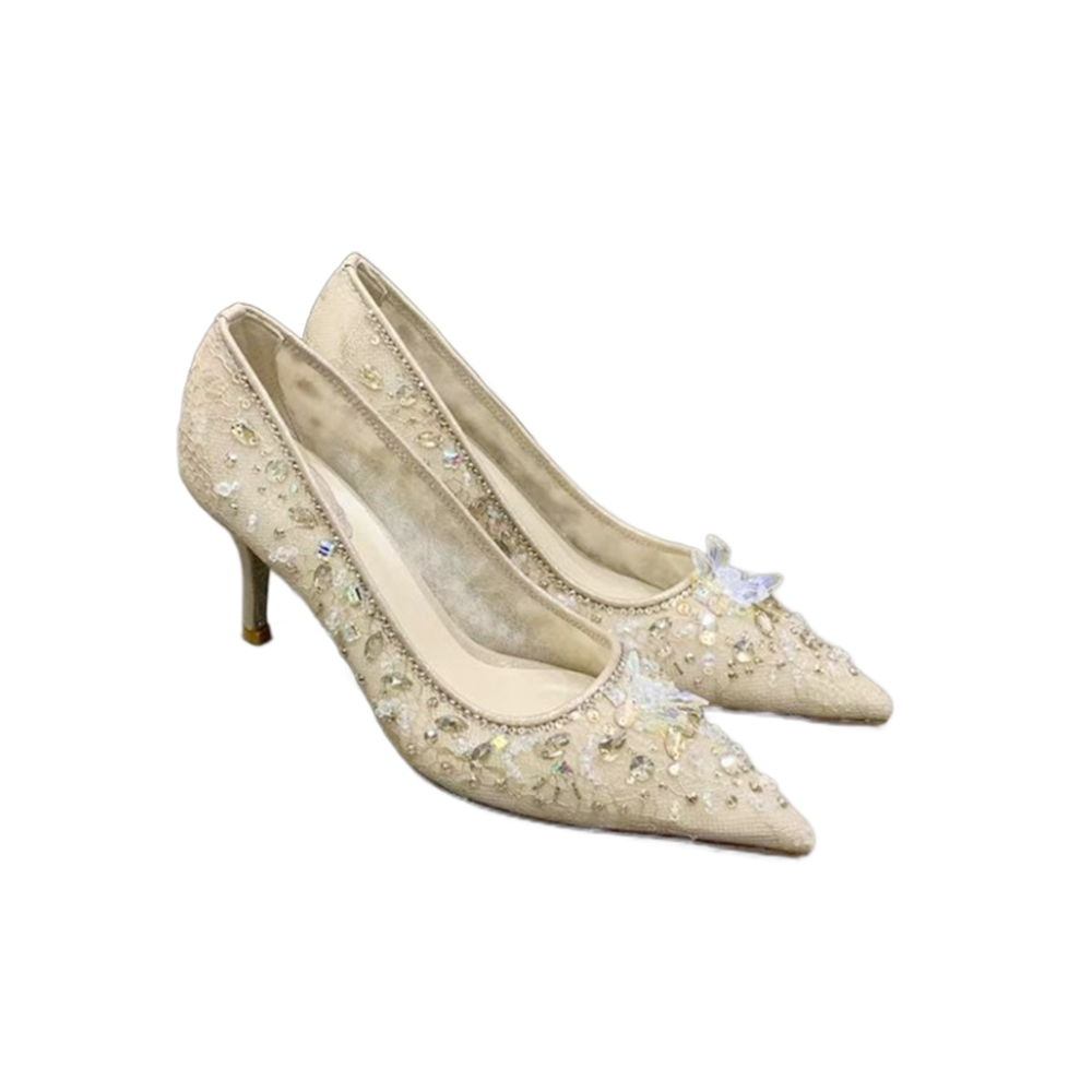 Rene Caovilla Cinderella Crystal High Heels (Replica) - Ultra-Collectible