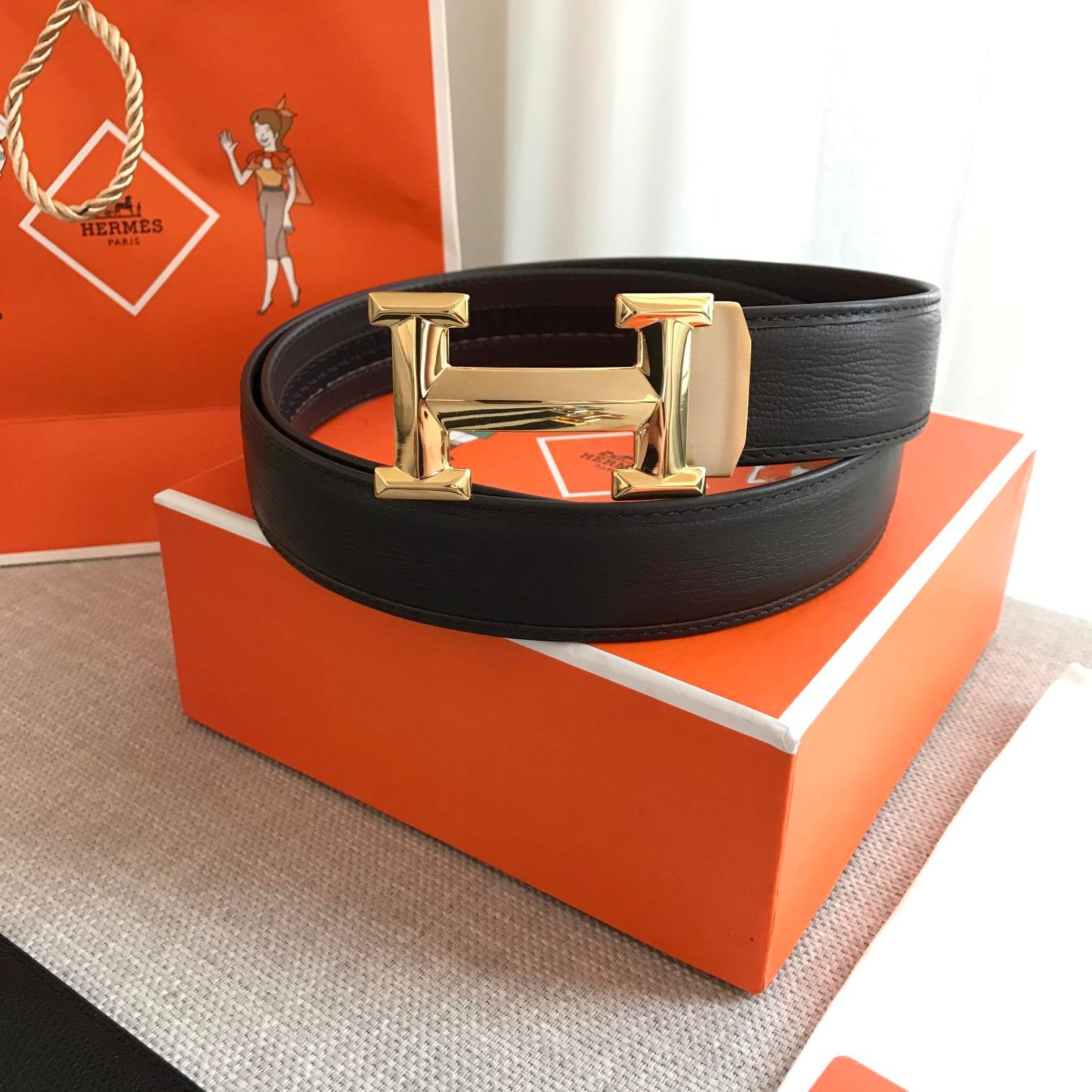 Hermes H Belt Buckle & Reversible Strap Black For Women, Women Belt 380MM - Ultra-Collectible