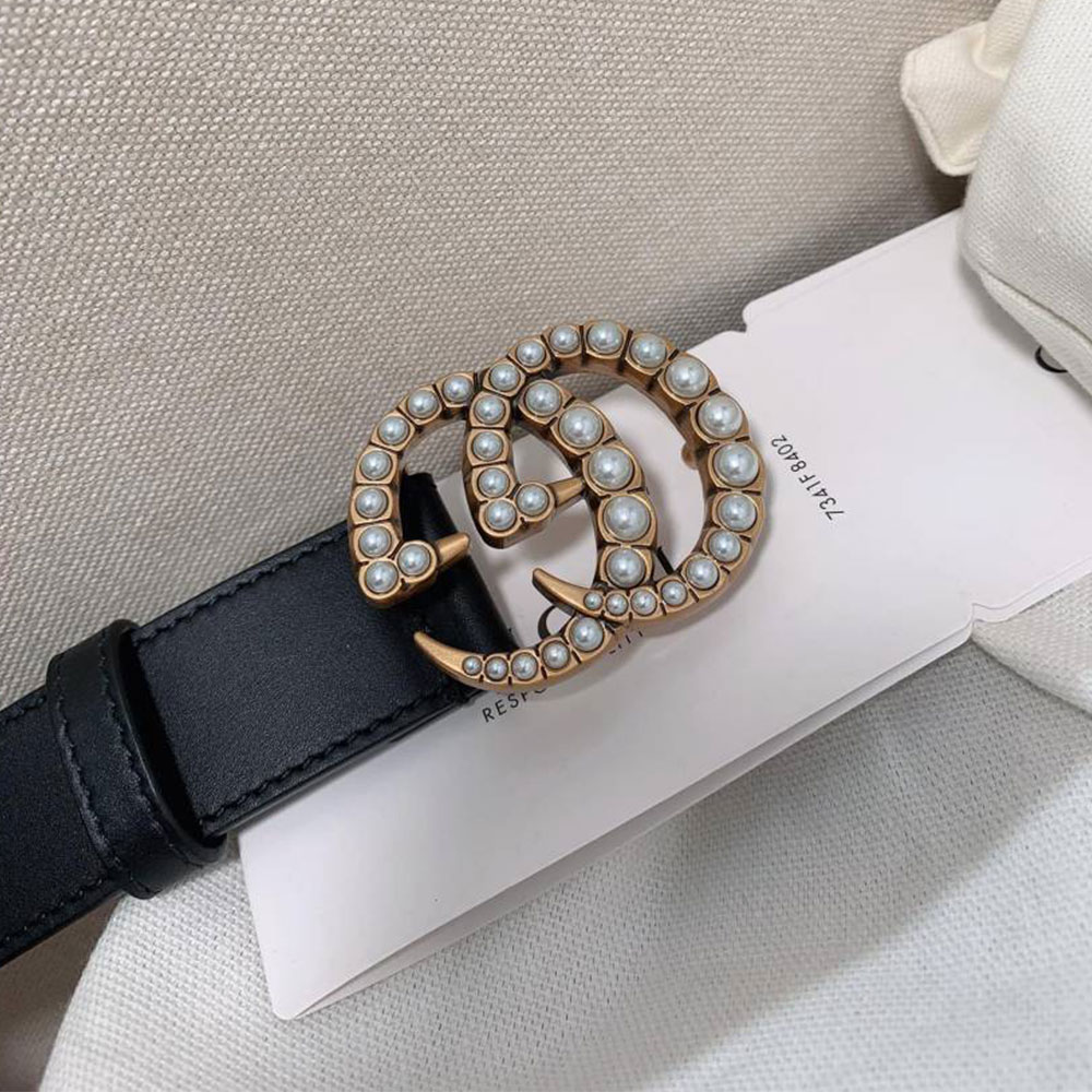 Gucci Cowhide Belt with Pearls 30MM - Ultra-Collectible