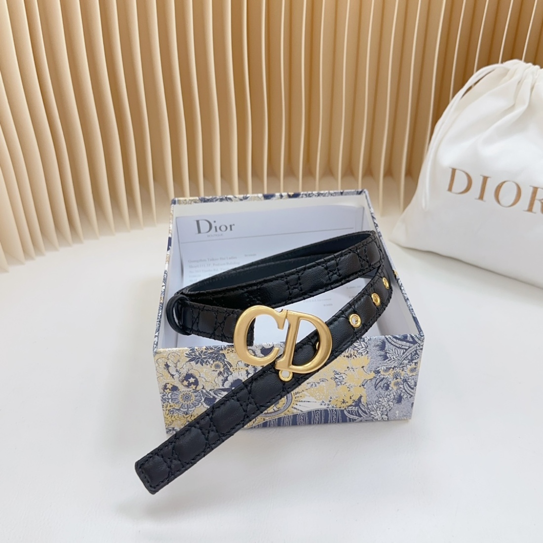 Dior double sided sheepskin with calf leather,  Women Belt 20MM - Ultra-Collectible