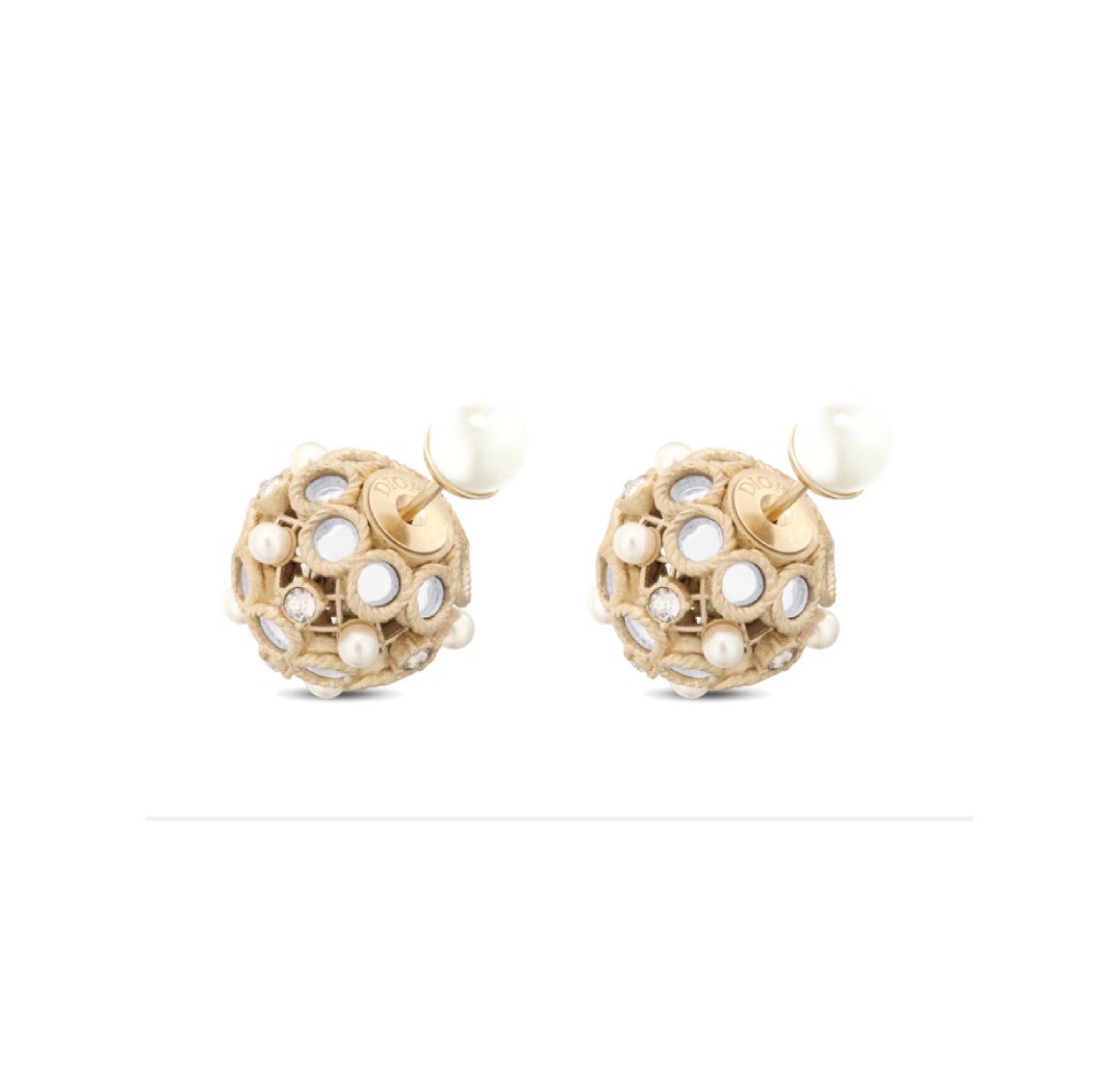 Christian Dior Round Diamond&Pearl Earrings - Ultra-Collectible