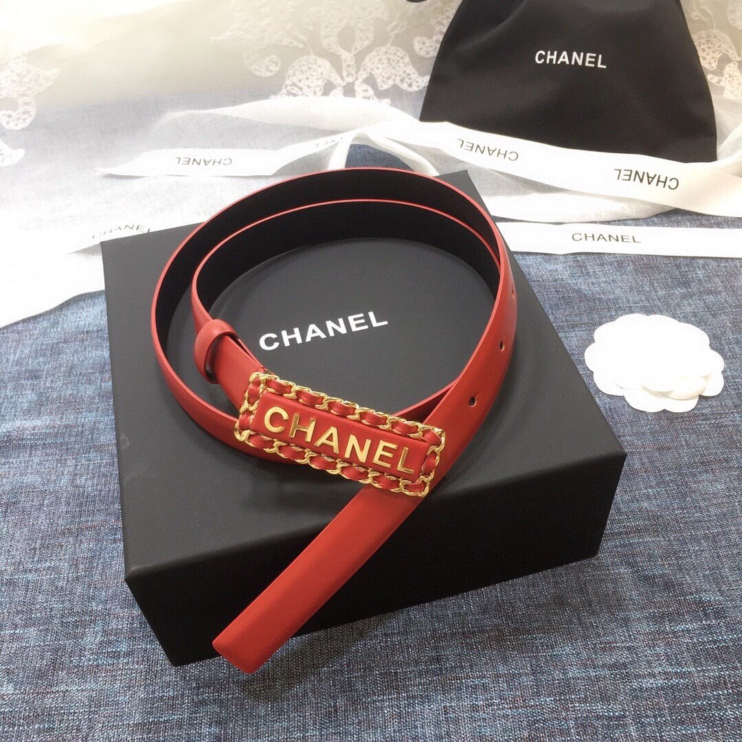 Chanel Belt With Chanel Signature Orange with Gold-Toned Hardware Women Belt 30MM - Ultra-Collectible