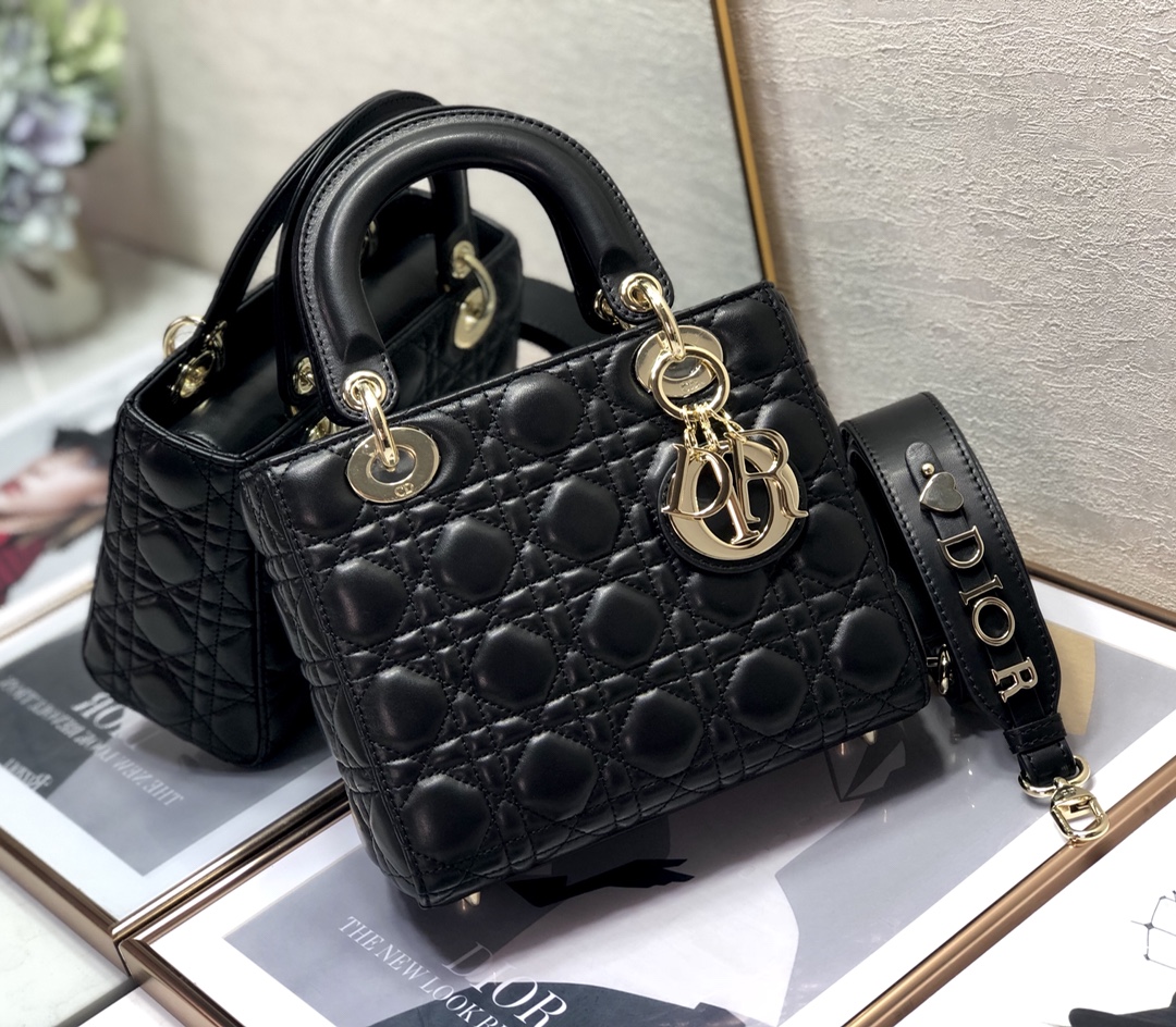 Perfect Replica Dior Medium Lady Dior Bag Black Patent Cannage Calfskin M0565OWCB_M900 - Ultra-Collectible