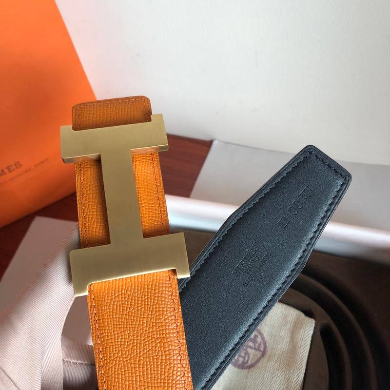 Hermes Mini Constance Guillochee Belt Buckle & Reversible Orange For Women, Women Belt 380MM - Ultra-Collectible