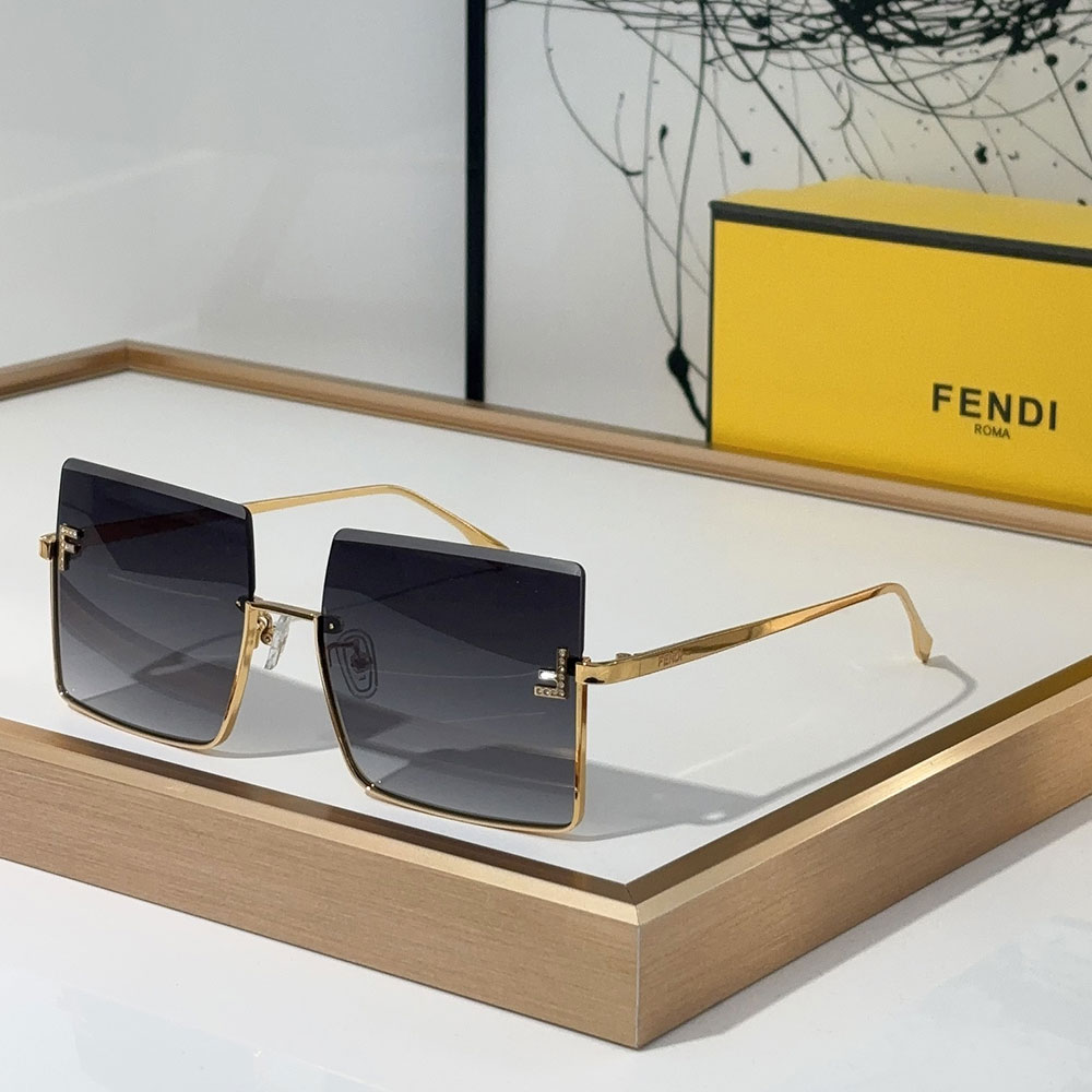 Fendi  Half Frame Thin Metal Frame Sunglasses Top quality （Replica） - Ultra-Collectible