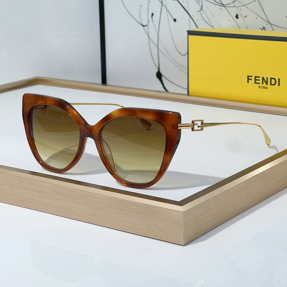 Fendi  Thin-framed Sheet Metal on The Sides Sunglasses Top quality （Replica） - Ultra-Collectible