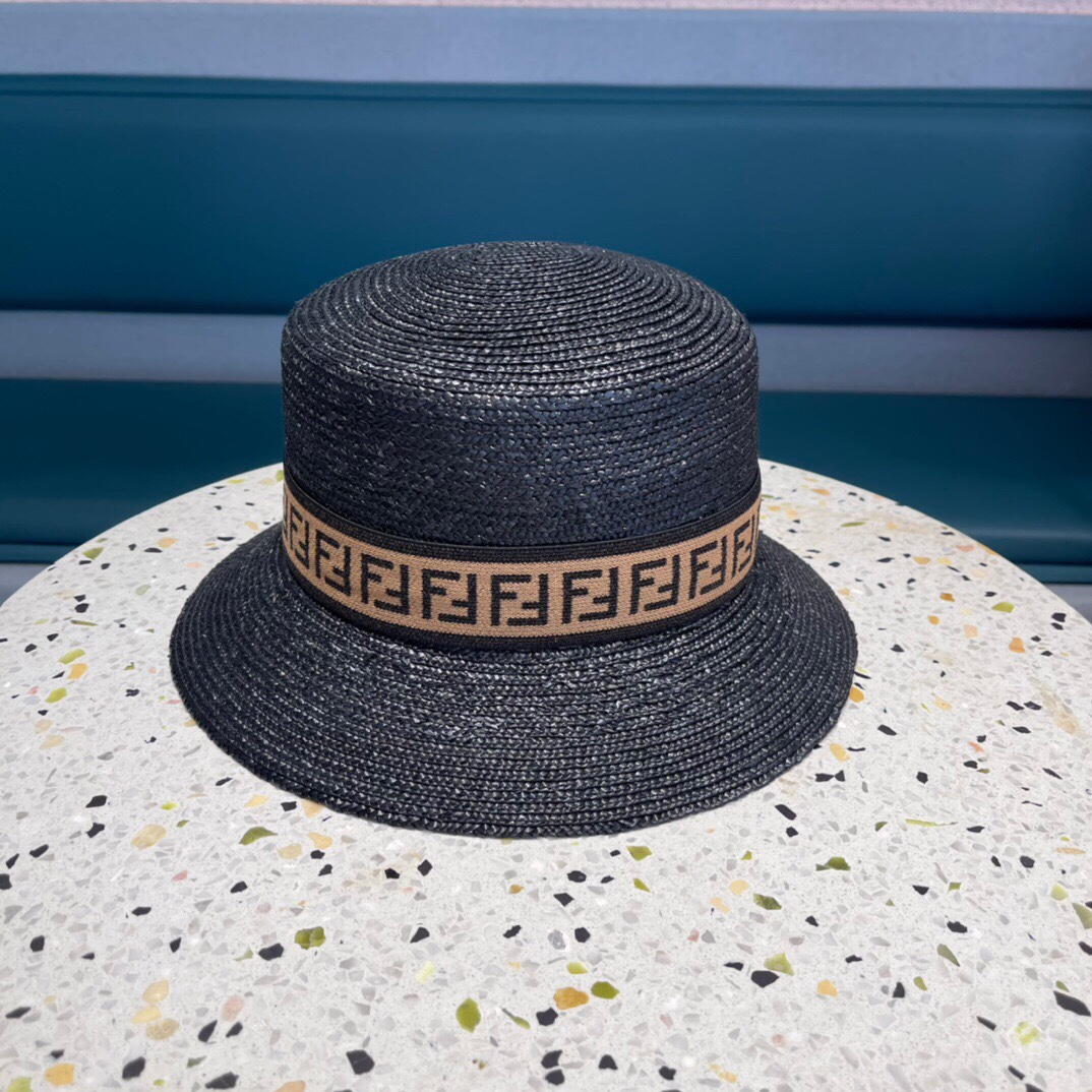 Fendi Straw Flat Top Hat  Sunhat （Replica） - Ultra-Collectible
