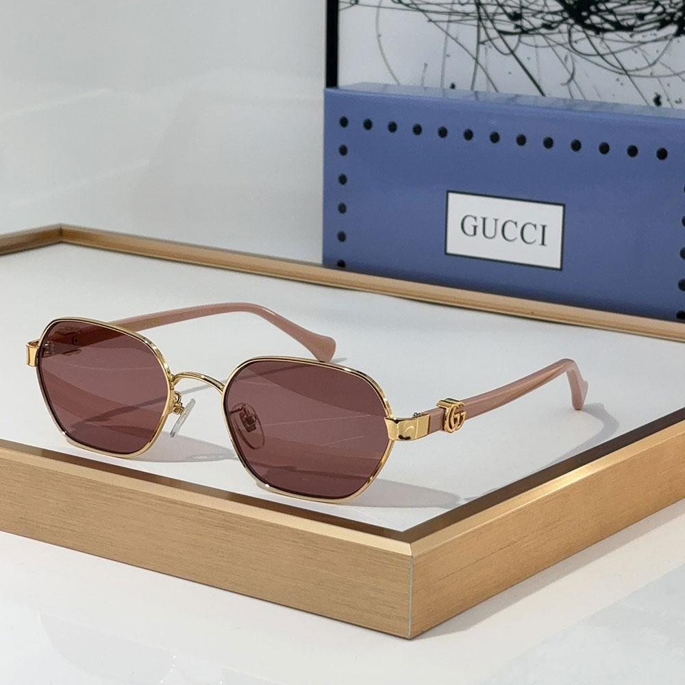 Gucci  Metal mirror leg Logo  sunglasses Top quality （Replica） - Ultra-Collectible