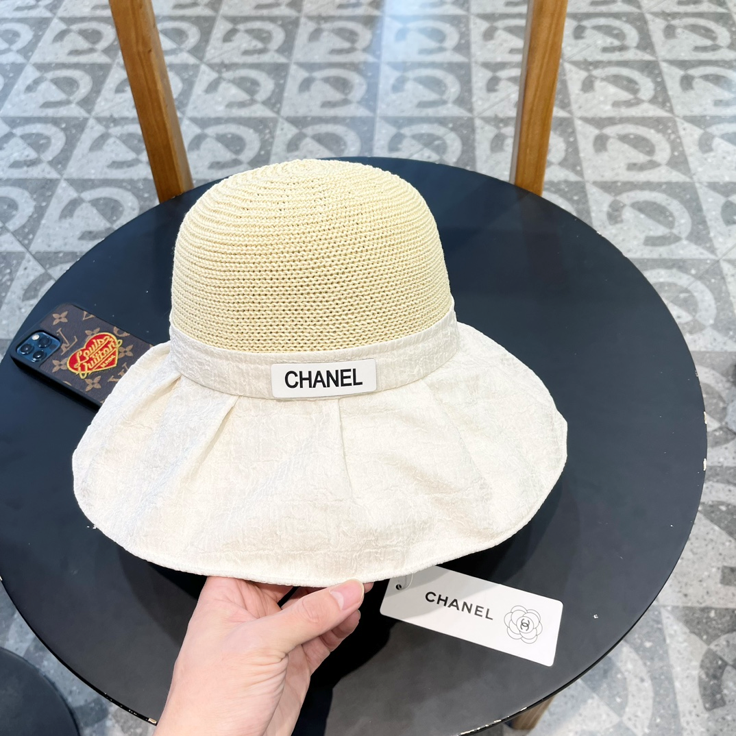 Chanel Knitted Breathable Bow Basin Hat Sunhat （Replica） - Ultra-Collectible