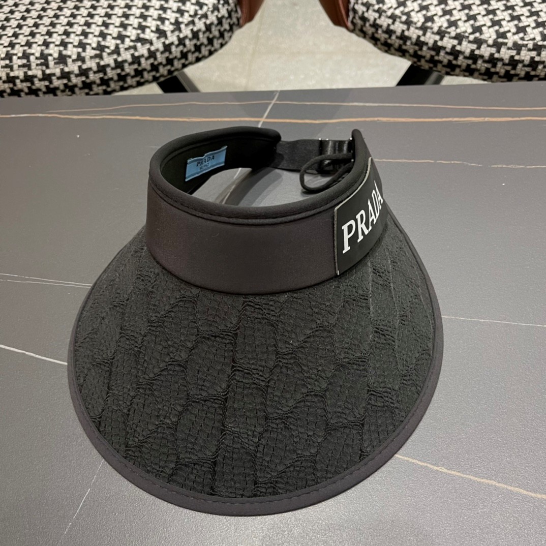 Prada Small Fragrant Wind Shade UV Protection Empty Top Hat  Sunhat （Replica） - Ultra-Collectible