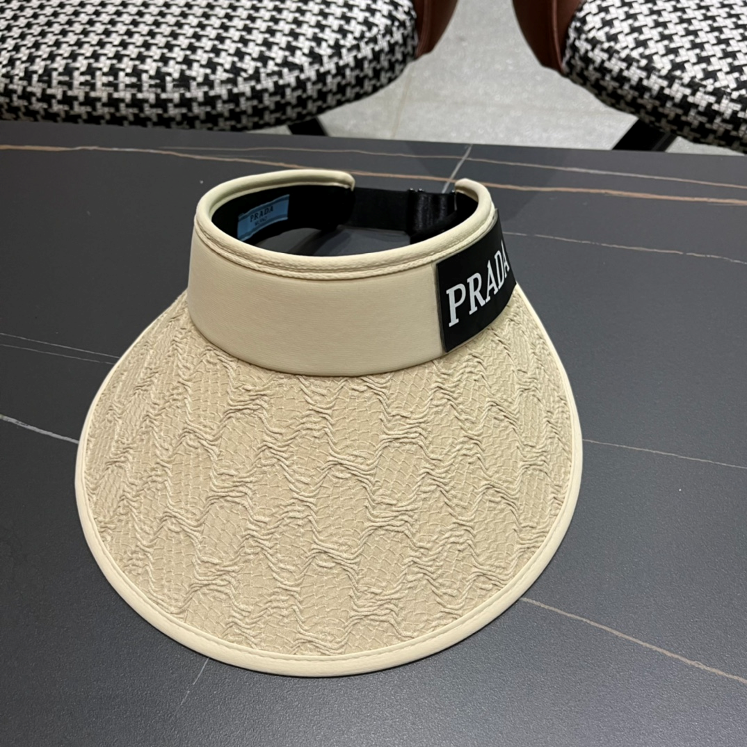 Prada Small Fragrant Wind Shade UV Protection Empty Top Hat  Sunhat （Replica） - Ultra-Collectible