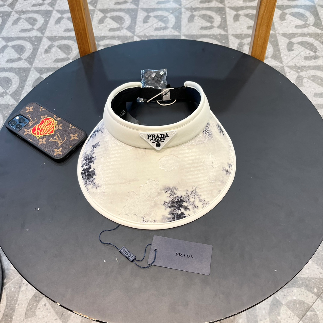 Prada Chinese Style ink Painting Empty Top Hat Sunhat （Replica） - Ultra-Collectible