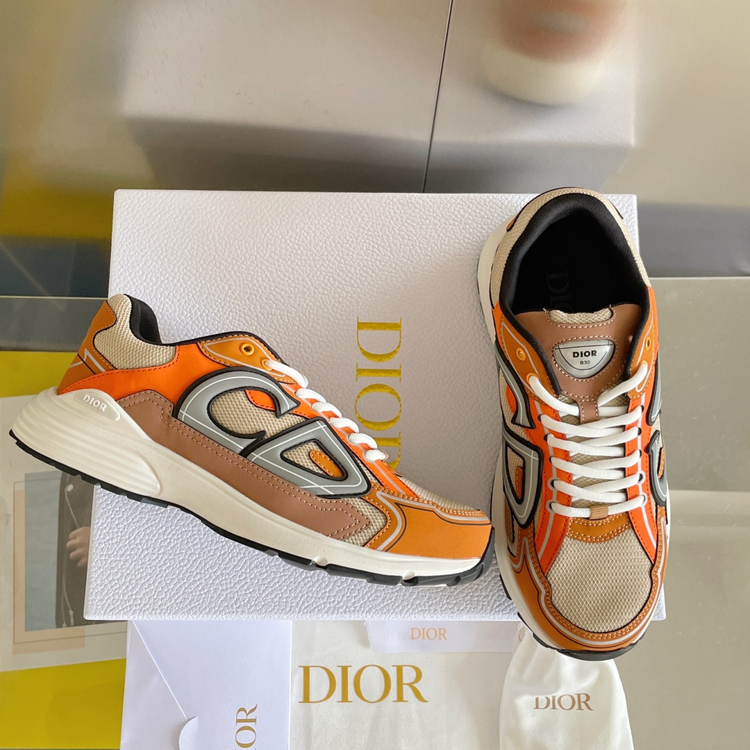 Dior B30 Dad Sneakers Orange (AAA High Quality Version) - Ultra-Collectible