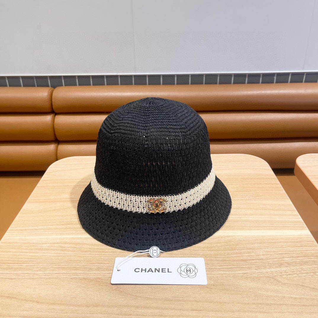 Chanel Knitted Hollow Breathable Fisherman's Hat  Sunhat （Replica） - Ultra-Collectible