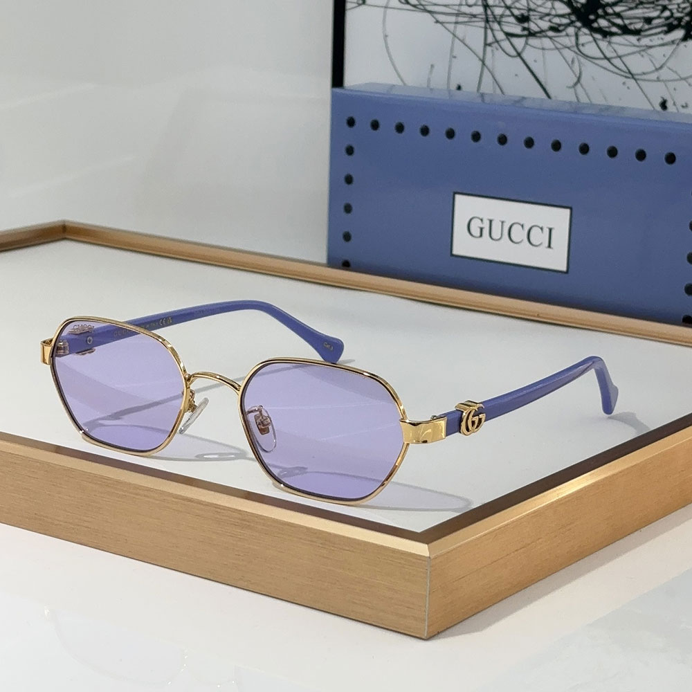 Gucci  Metal mirror leg Logo  sunglasses Top quality （Replica） - Ultra-Collectible