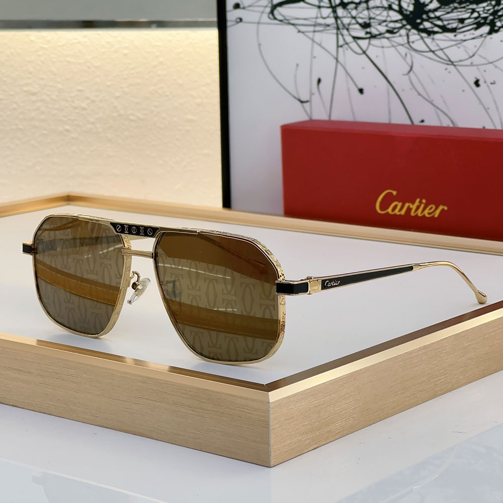 Cartier Metal Mirror Leg Logo Sunglasses Top quality （Replica） - Ultra-Collectible
