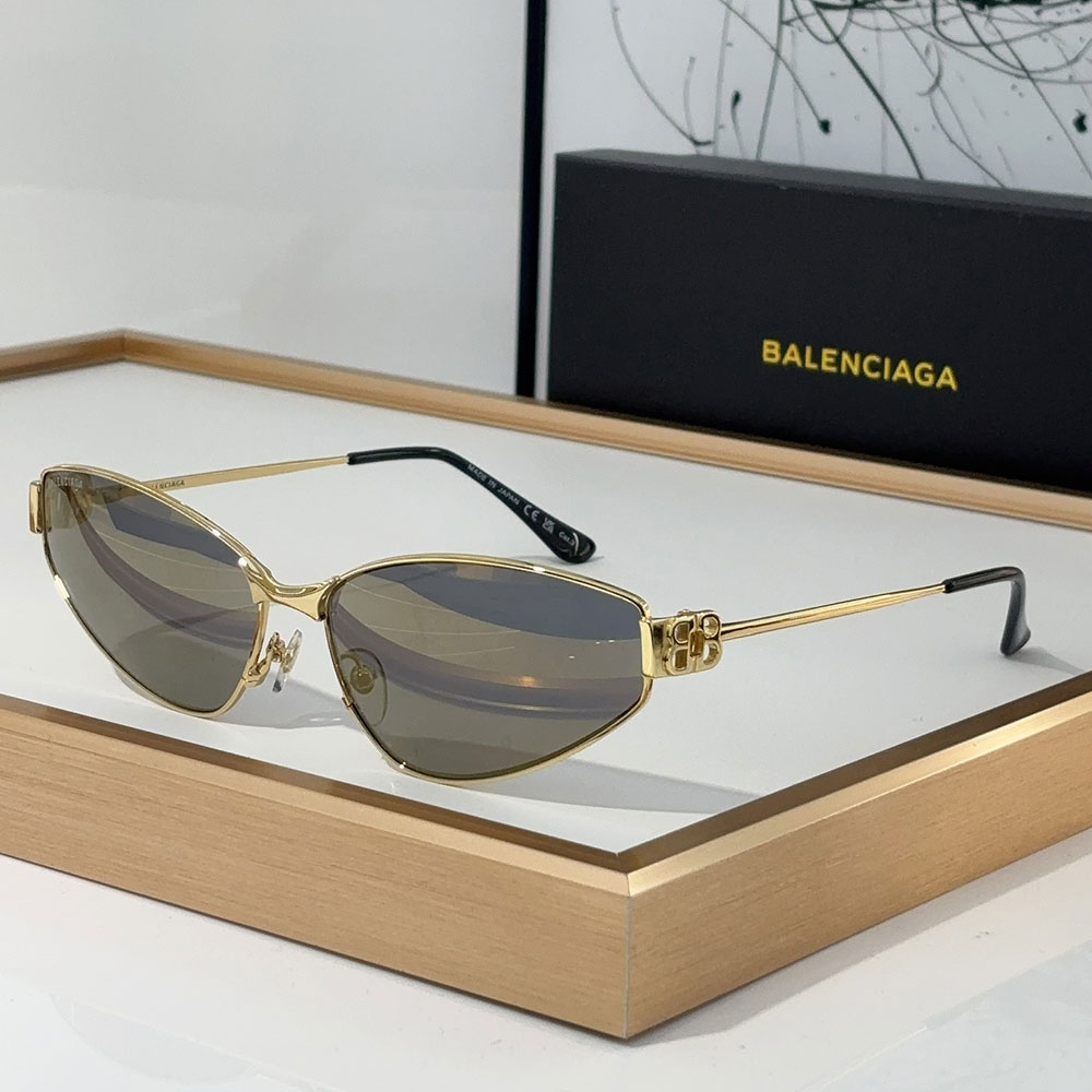 Balenciaga  Metal Thin Mirror leg Strap Logo   sunglasses Top quality （Replica） - Ultra-Collectible