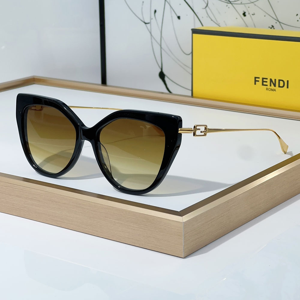 Fendi  Thin-framed Sheet Metal on The Sides Sunglasses Top quality （Replica） - Ultra-Collectible