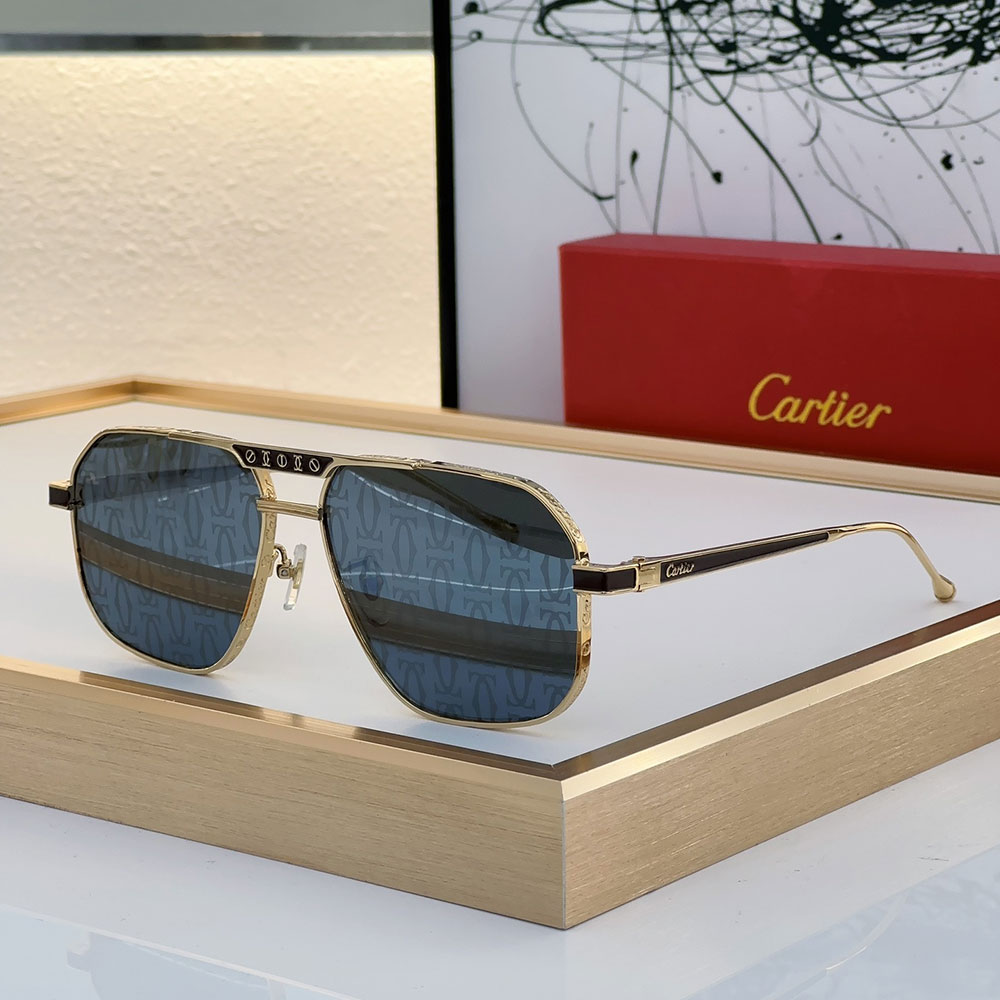 Cartier Metal Mirror Leg Logo Sunglasses Top quality （Replica） - Ultra-Collectible