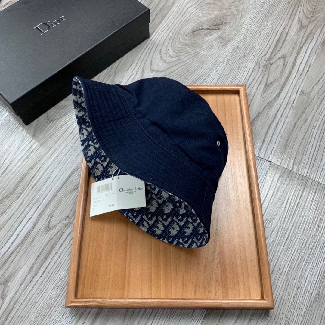Dior Double Sided Cotton Printed Fisherman's Hat Sunhat （Replica） - Ultra-Collectible