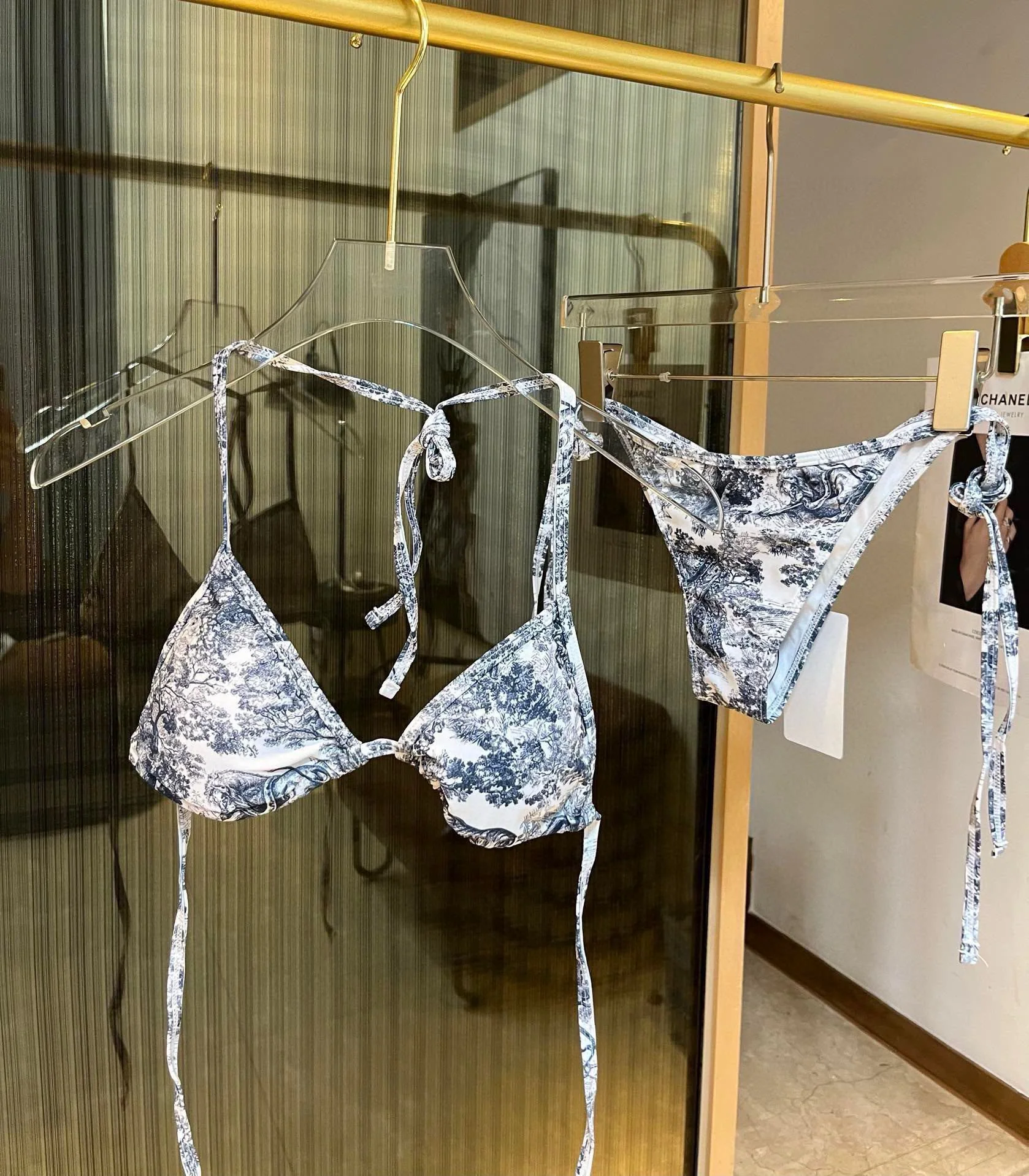 Printed lace-up tankini swimsuit set - Ultra-Collectible